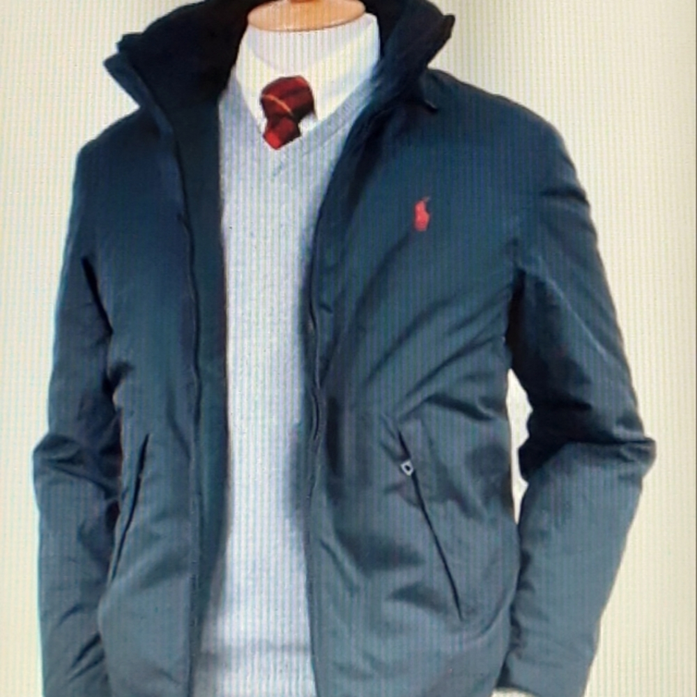 Polo Ralph Lauren Fleece-Lined Windbreaker Jacket w/ Hood Large